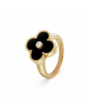Inel Van Cleef & Arpels Alhambra Gold Onyx
