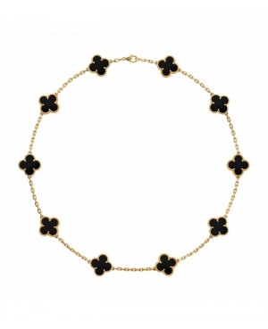 Colier Van Cleef & Arpels Alhambra 10 Motifs Gold Onyx