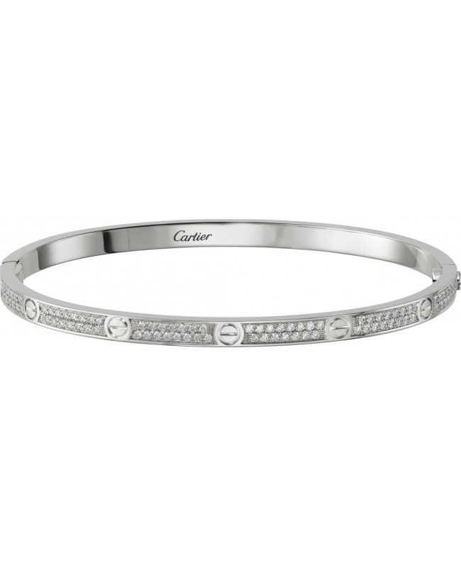 Cartier Love Bracelet - Full Diamonds Silver