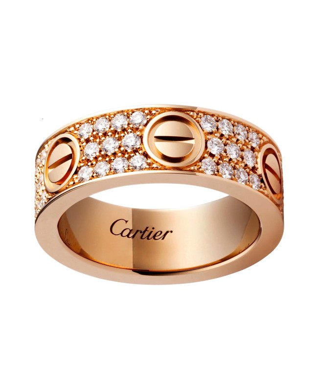 Inel Cartier Love - Full Diamonds Rose Gold